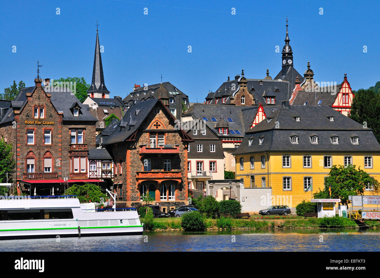 Traben at Moselle river, Germany, Rhineland-Palatinate, Traben-Trarbach Stock Photo