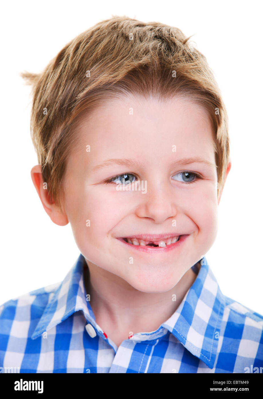 portrait of a boy with missing upper incisor Stock Photo