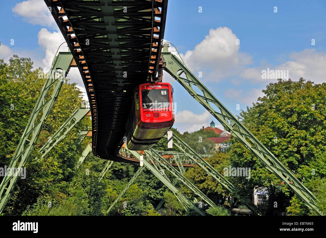 Wuppertaler Schwebebahn, Wuppertal Floating Tram, Germany, North Rhine-Westphalia, Wuppertal Stock Photo