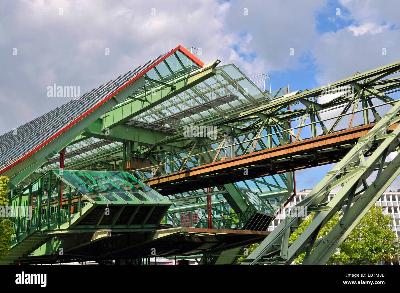 Wuppertaler Schwebebahn, Wuppertal Floating Tram, station Kluse/Schauspielhaus, Germany, North Rhine-Westphalia, Wuppertal Stock Photo