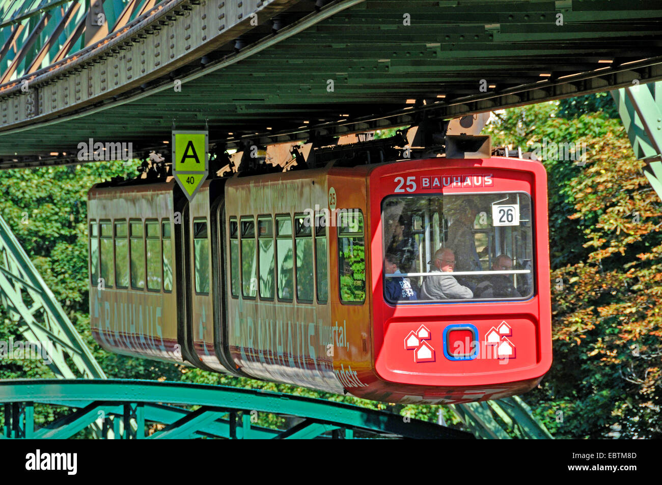 Wuppertaler Schwebebahn, Wuppertal Floating Tram, Germany, North Rhine-Westphalia, Wuppertal Stock Photo