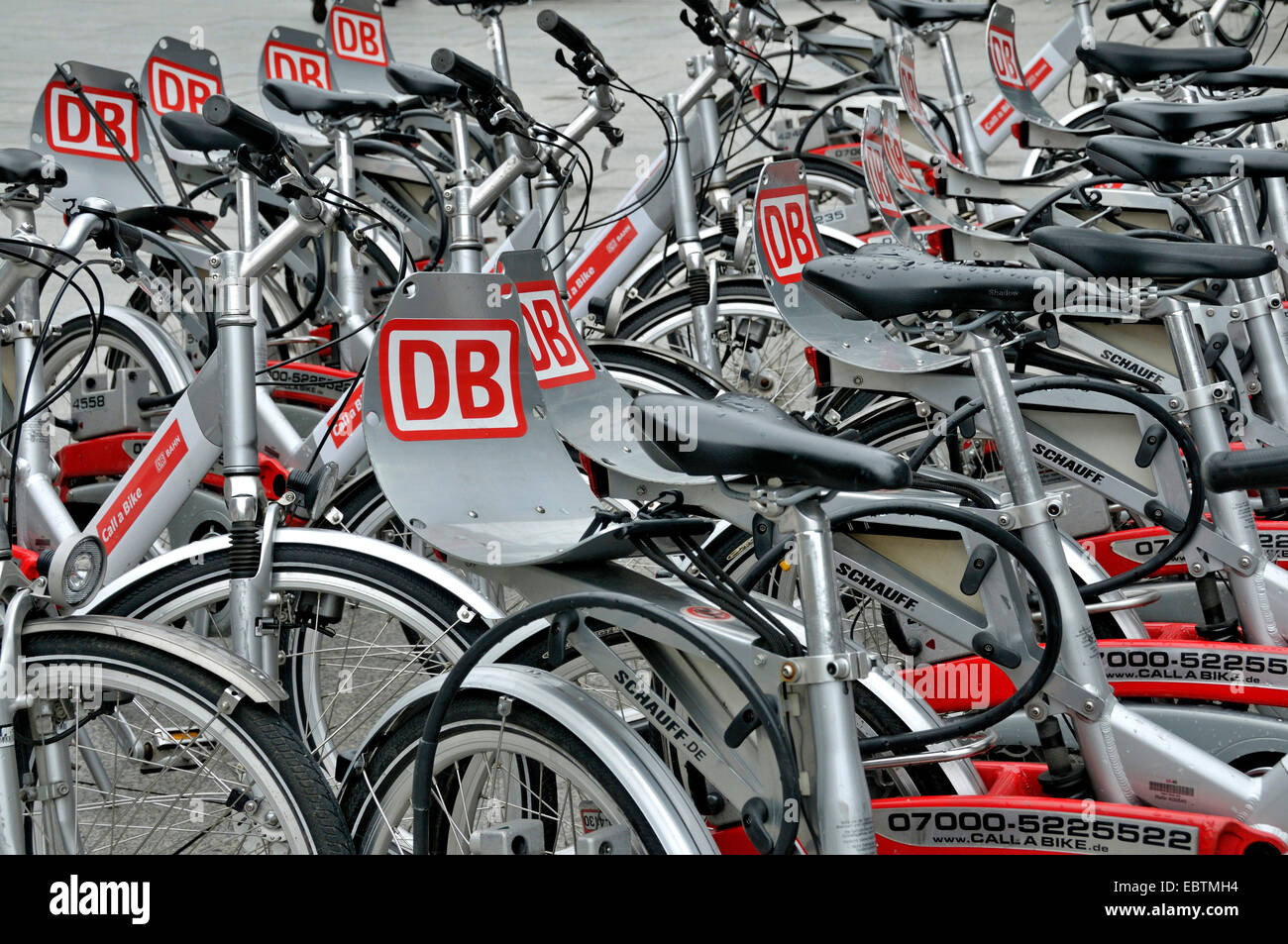 rental bikes of Deutsche Bahn AG, Germany, Cologne Stock Photo