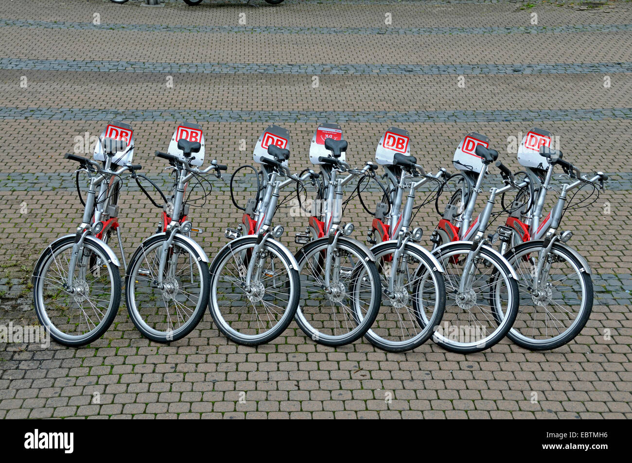 rental bikes of Deutsche Bahn AG, Germany, Cologne Stock Photo