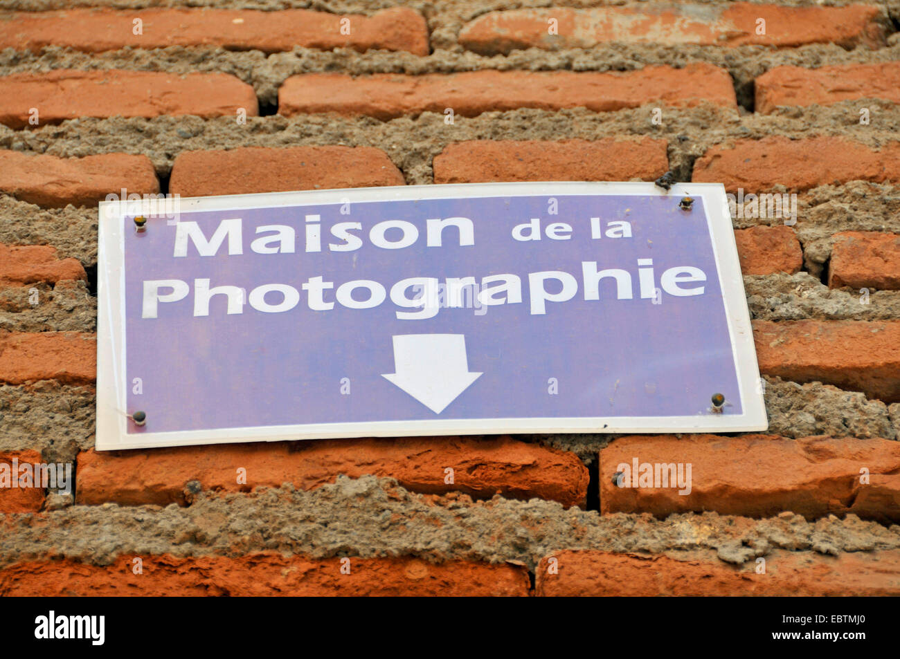 sign 'Maison de la Photographie', Morocco, Marrakesh Stock Photo
