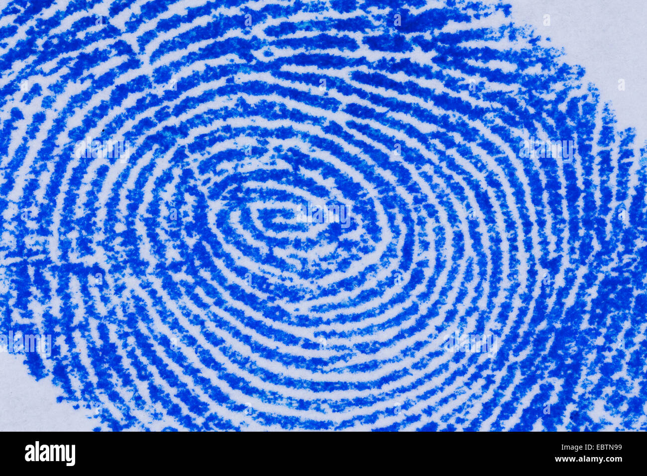 fingerprint fixed with the ink of a stam pad Stock Photo