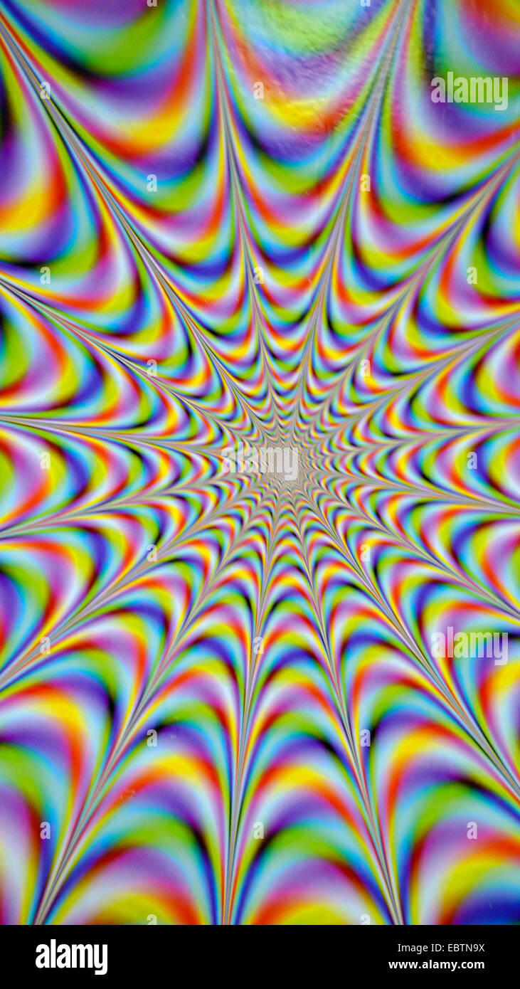 colourful pattern which seems to be in motion for the watcher because of an optical illusion Stock Photo