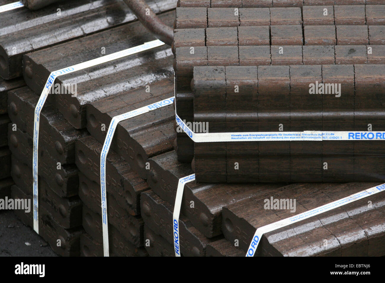 lignite briquettes, Germany, North Rhine-Westphalia Stock Photo