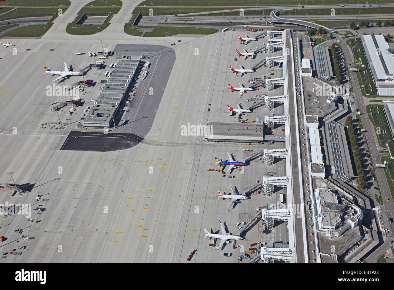 Munic airport, with parts of Terminal 1, Germany, Bavaria, Muenchen Stock Photo