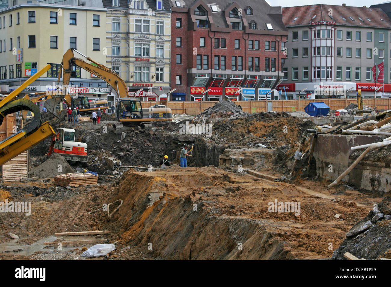construction site in the centre, Germany, North Rhine-Westphalia, Ruhr Area, Essen Stock Photo