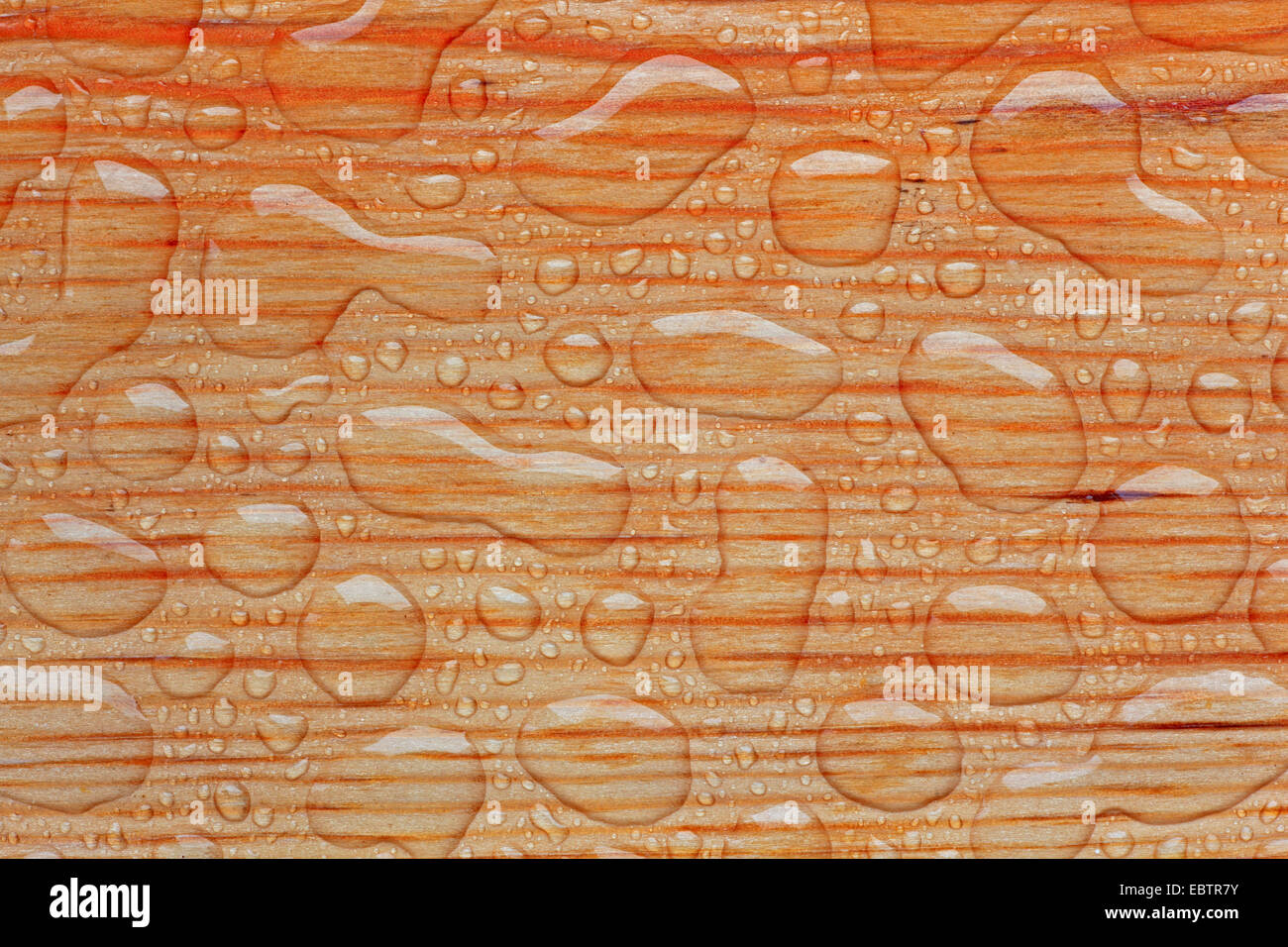 waterdrops on wooden board Stock Photo