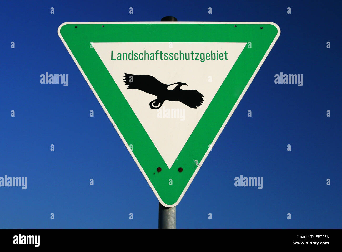 information sign of the protected area, Germany, North Rhine-Westphalia Stock Photo
