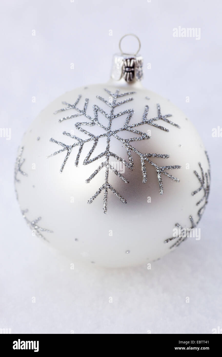 Christmas tree balls with ice crystal Stock Photo