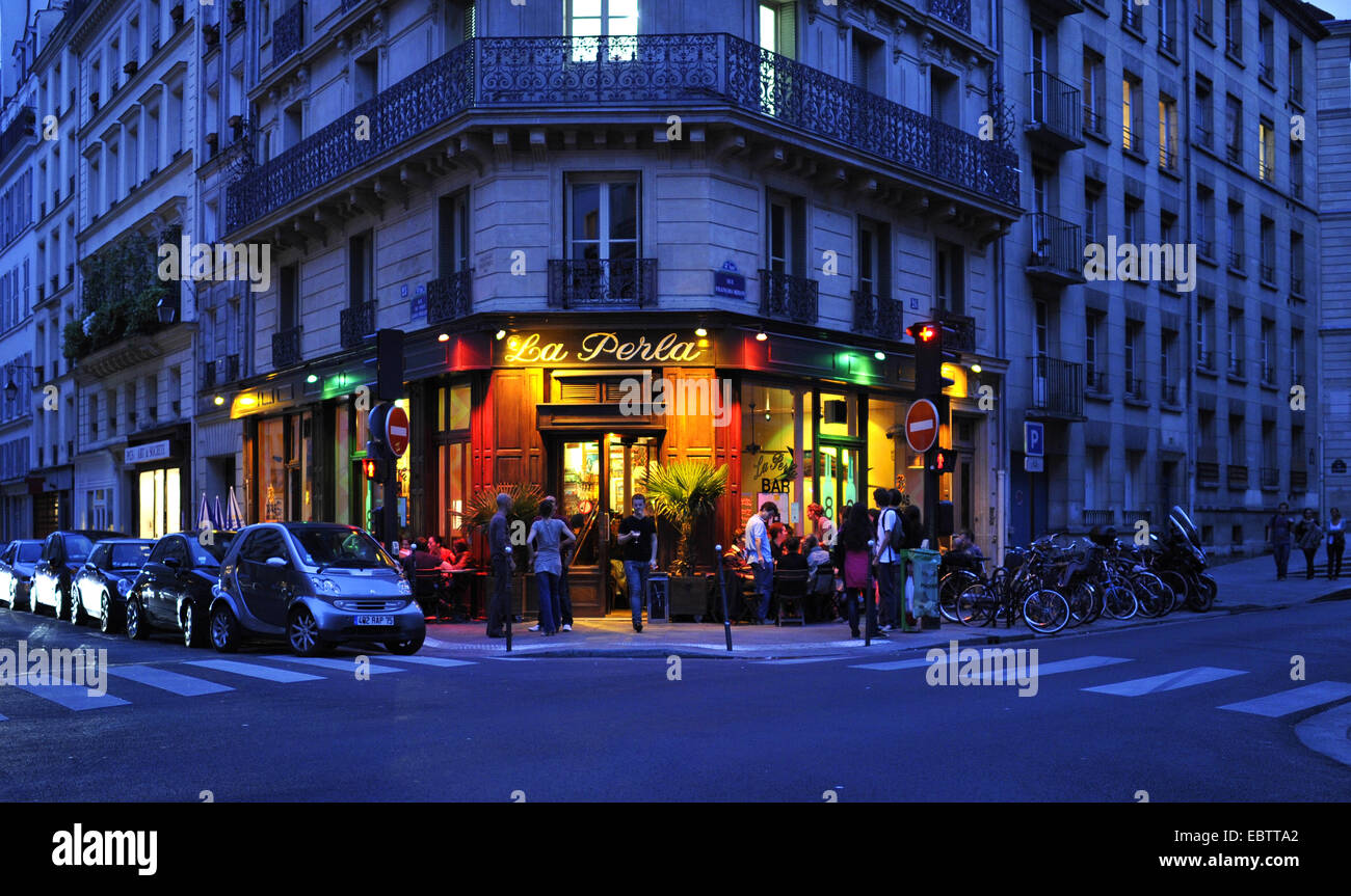 restaurant in the jewish quarter Le Marais, France, Paris Stock Photo