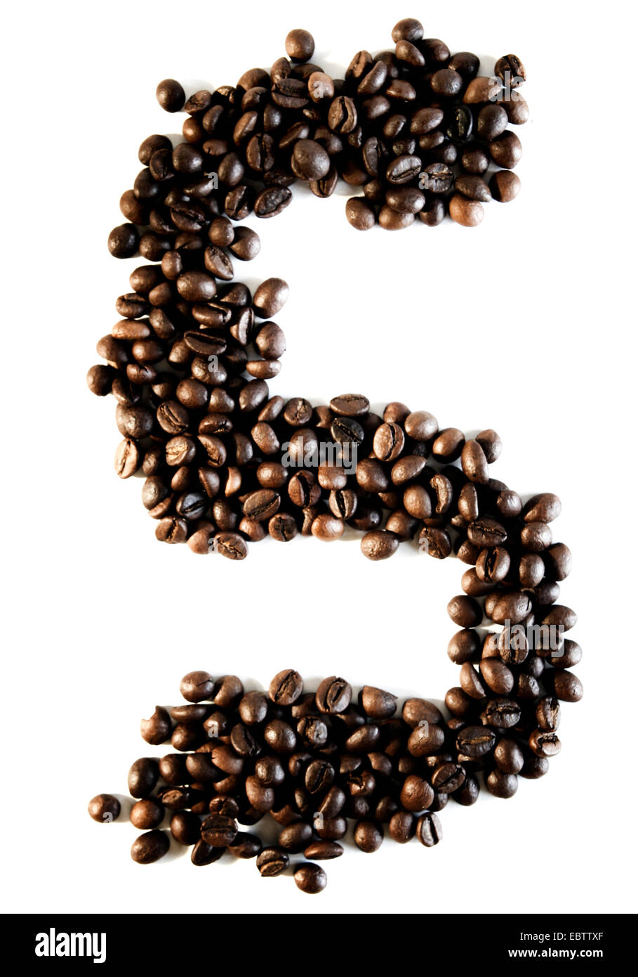 Number five made from coffee beans Stock Photo