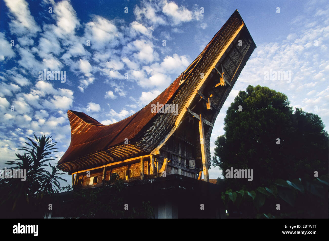 Roof in Papua style, Hotel Arumbai 1998, Indonesia, Western New Guinea, Biak Stock Photo