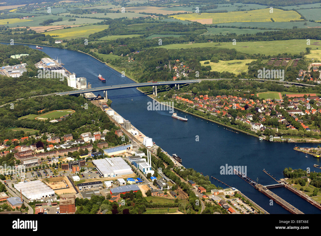 Kiel Canal and watergate Holtenau, Germany, Kiel Stock Photo