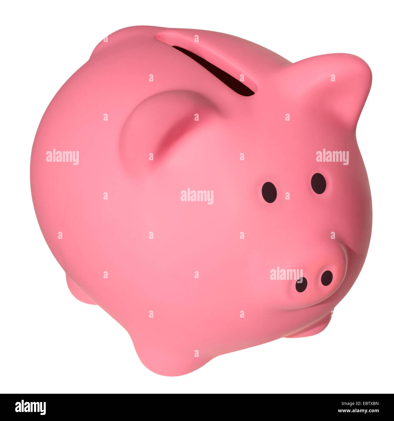 Pink a piggy bank isolated on white background with Clipping Path Stock ...