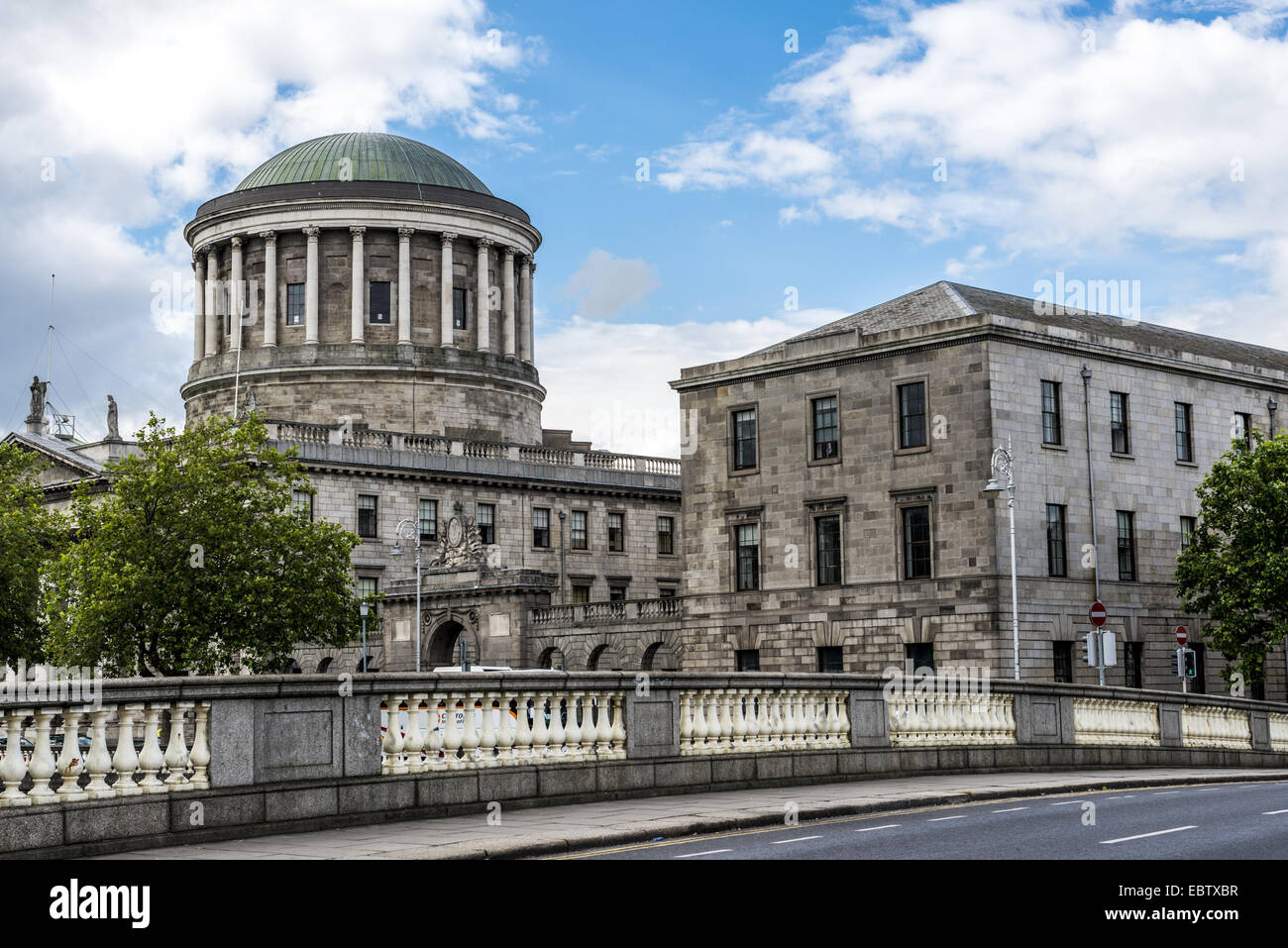Four Courts on Inns Quay houses the Supreme Court, High Court, Dublin Circuit Court and previously Central Criminal Court. Stock Photo