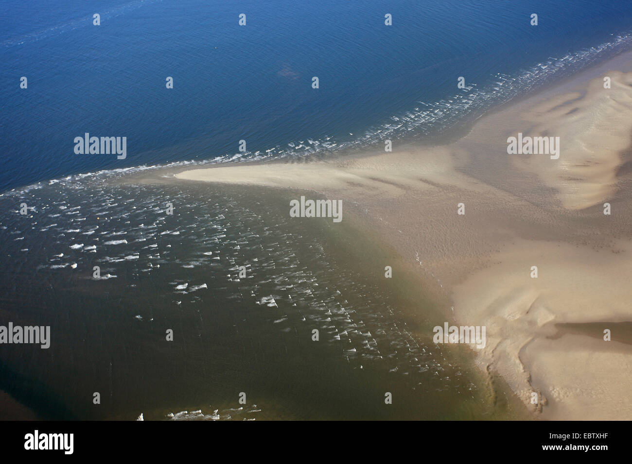 sandbanks at Scharhoern island at high tide, Germany, Hamburg Stock Photo