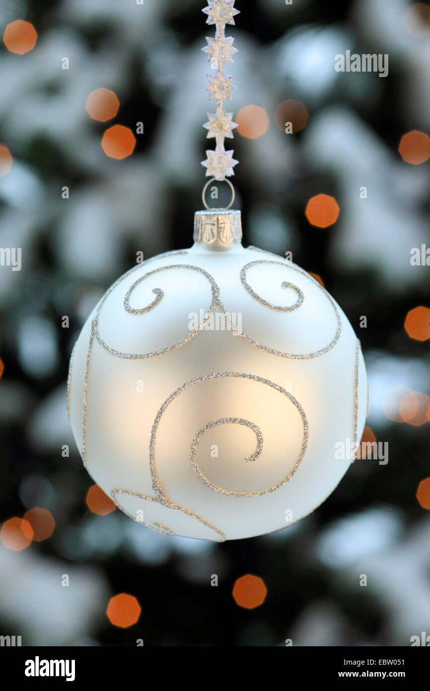 silver Christmas bauble Stock Photo