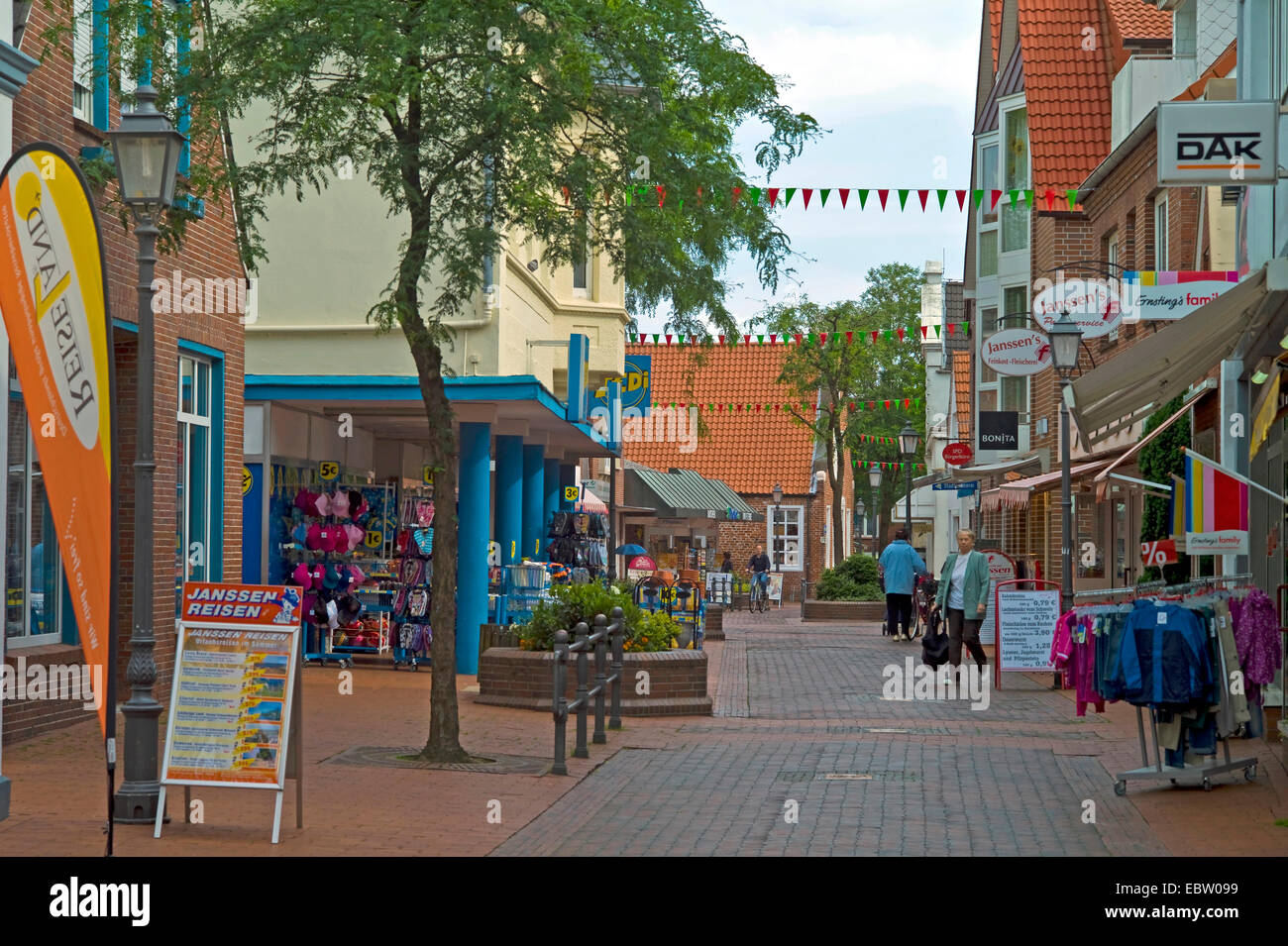 pedestrian zone in Wittmund, Germany, Lower Saxony, Wittmund Stock