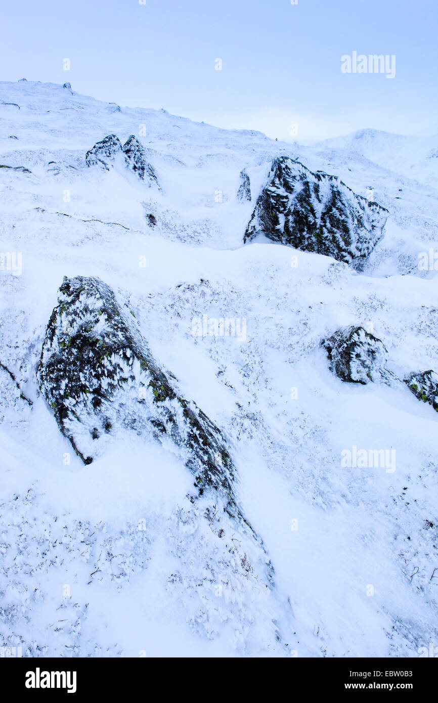 snow storm in Glenshee, United Kingdom, Scotland, Cairngorms National Park Stock Photo