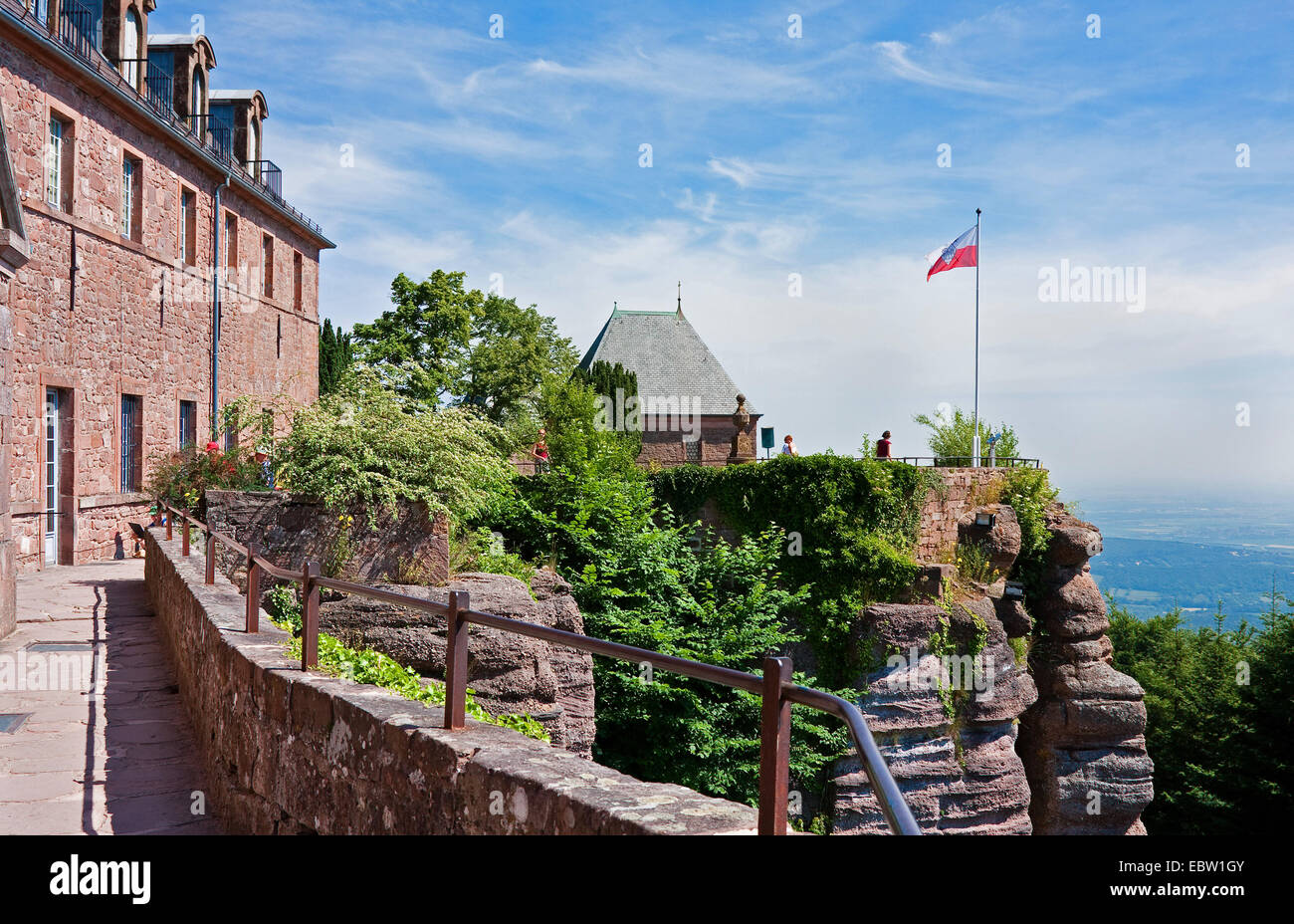 Monastery at Mont Sainte-Odile, France, Bas-Rhin, Alsace, Mont Sainte-Odile Stock Photo