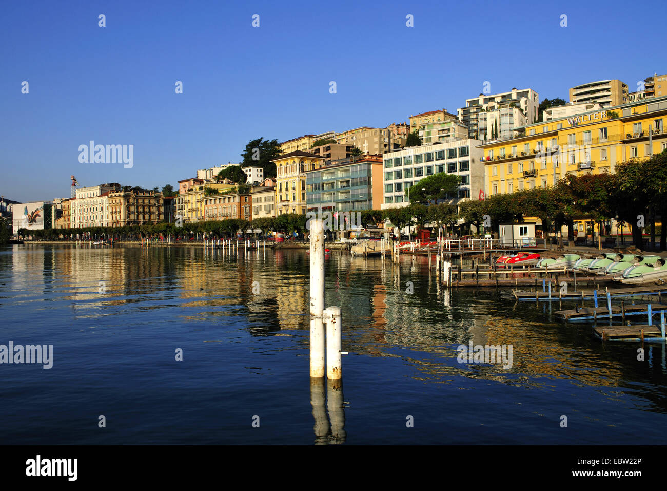 Logano at Lugano Lake, Switzerland, Ticino, Lugano Stock Photo