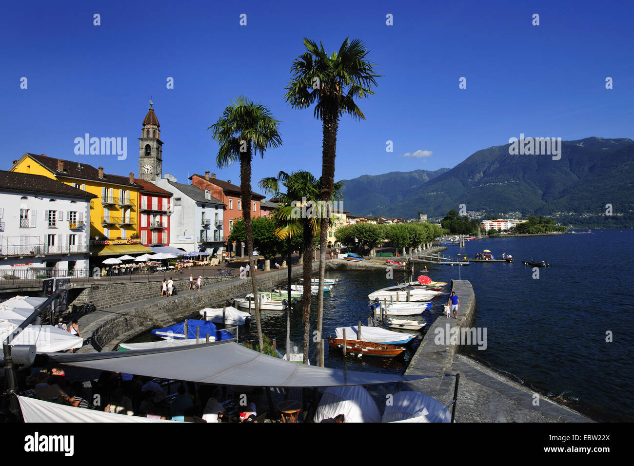 Ascona at Lago Maggiore, Switzerland, Ticino, Ascona Stock Photo