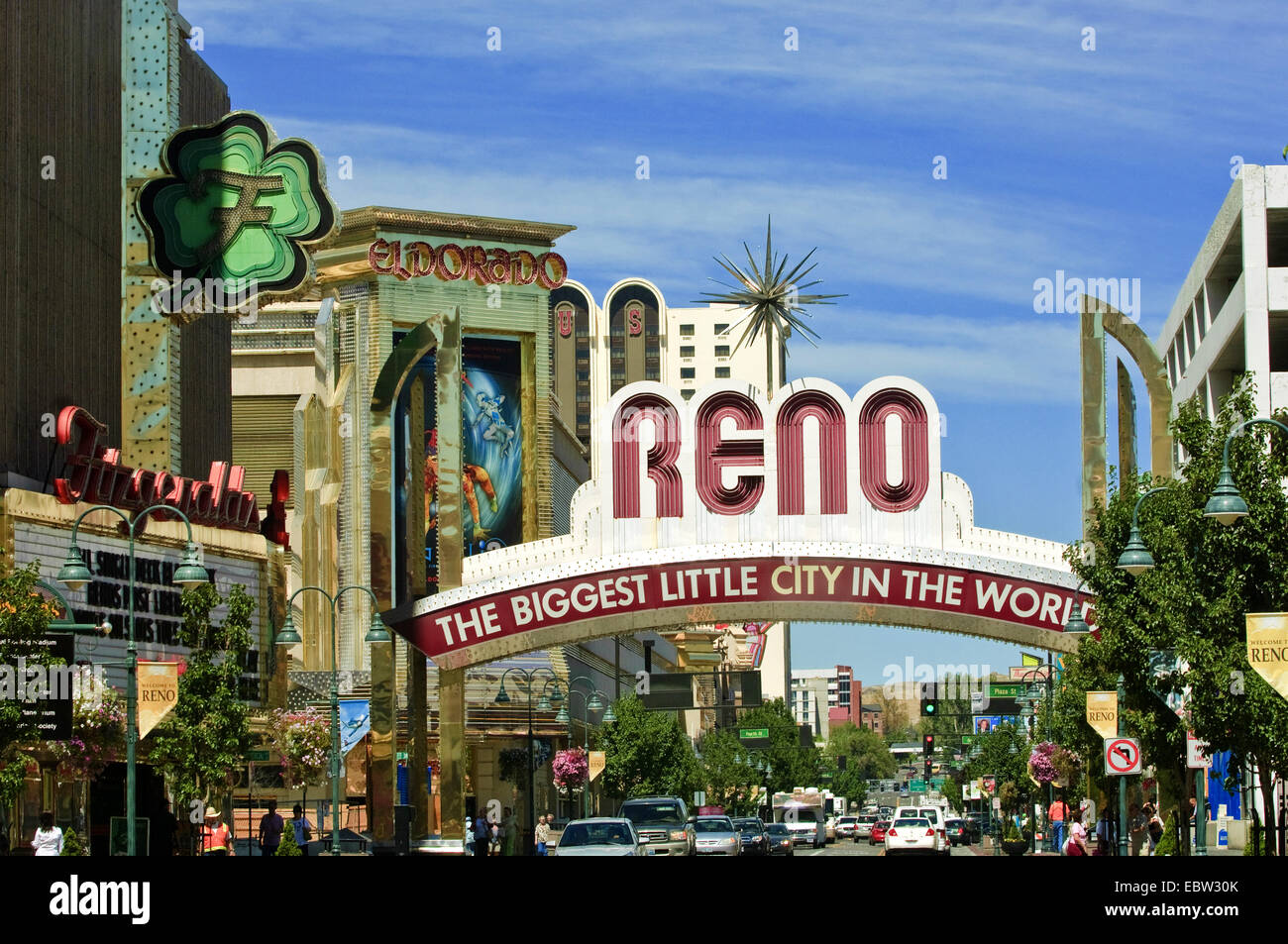 Reno main Street, USA, Nevada, Reno Stock Photo
