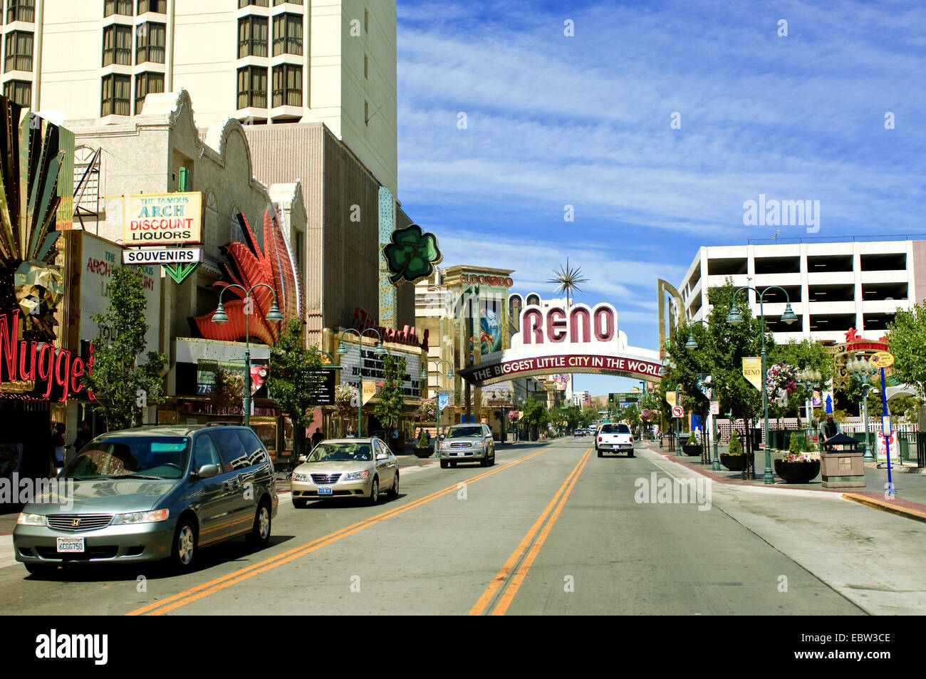 Reno main Street, USA, Nevada, Reno Stock Photo