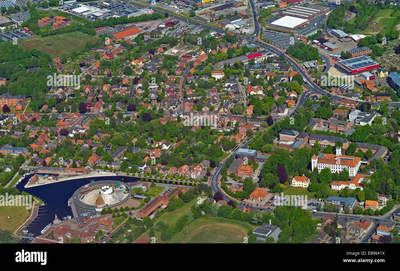 aerial view of Aurich, Germany, Lower Saxony, Aurich Stock Photo