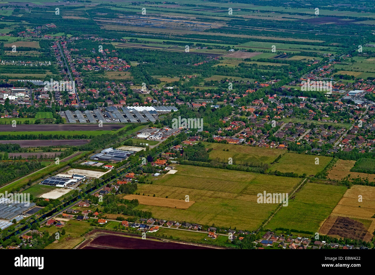 aerila view of Wiesmoor, Germany, Lower Saxony, Wiesmoor Stock Photo