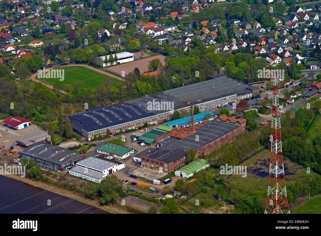 aerial view of industrial area Farge, Germany, Bremen Stock Photo