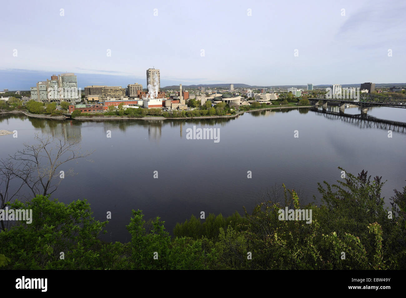view of French Gatineau at Ottawa river, Canada, Quebec, Gatineau Stock Photo