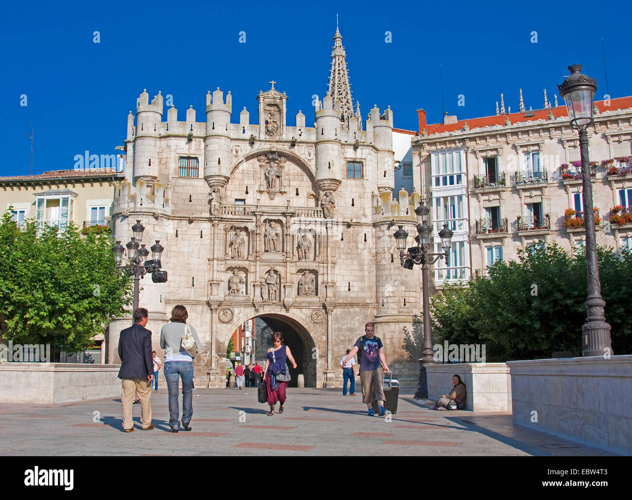 historical town gate 'Arco de Santa MarÝa', Spain, Kastilien und Le¾n, Burgos Stock Photo