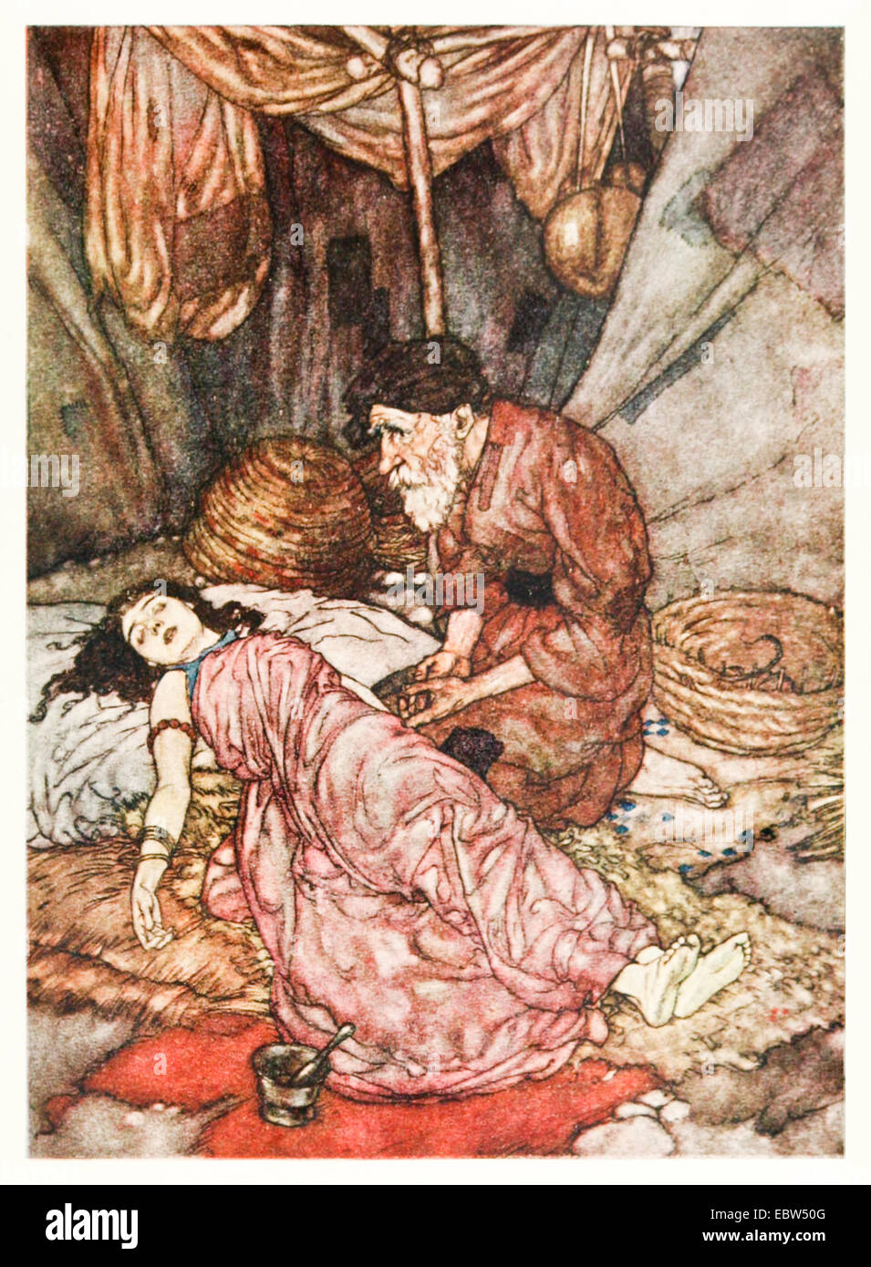 'Oh Thou, who man of baser...' - Edmund Dulac illustration from ‘Rubáiyát of Omar Khayyám’. See description for more information Stock Photo