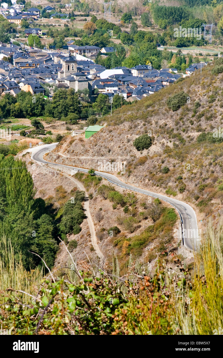 view to Molinaseca, Spain, Leon, Kastilien, Molinaseca Stock Photo