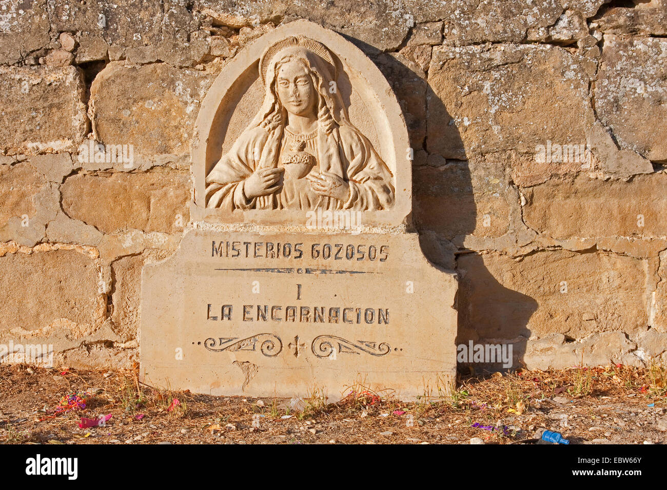 Maria with the burning heart, Spain, Basque country, Navarra, Obanos Stock Photo