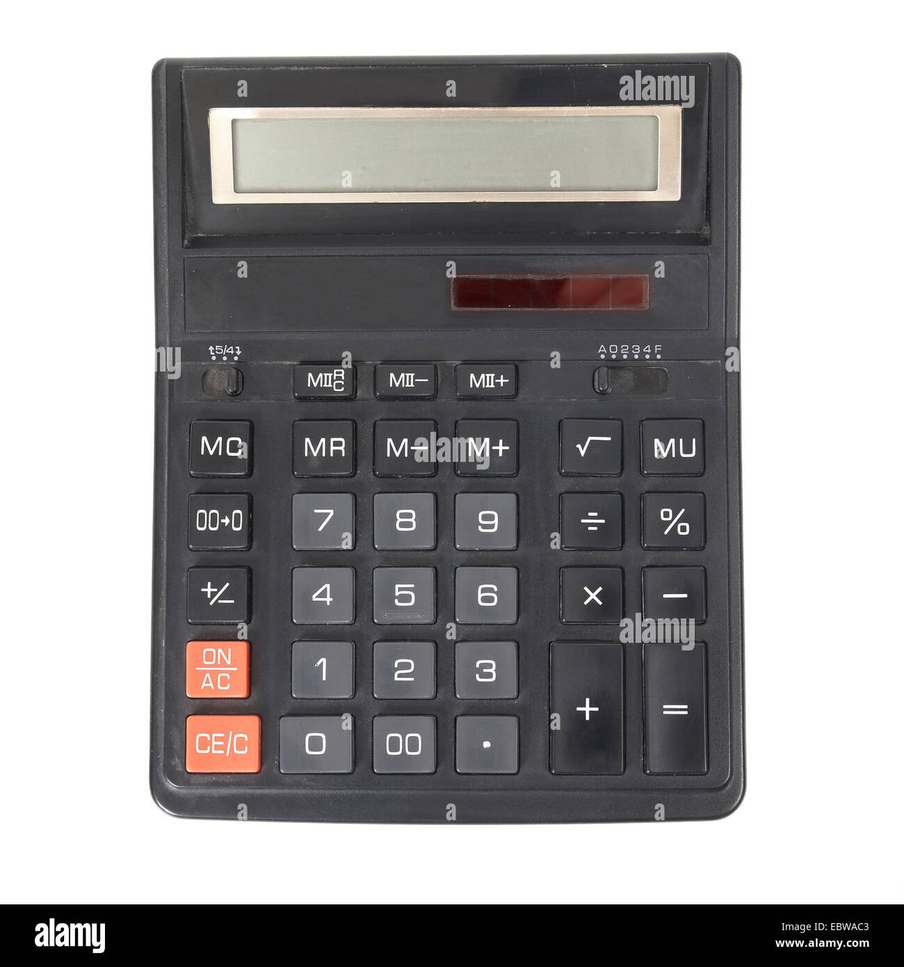 Basic Math Black Calculator Black calculator isolated on the white background Stock Photo - Alamy