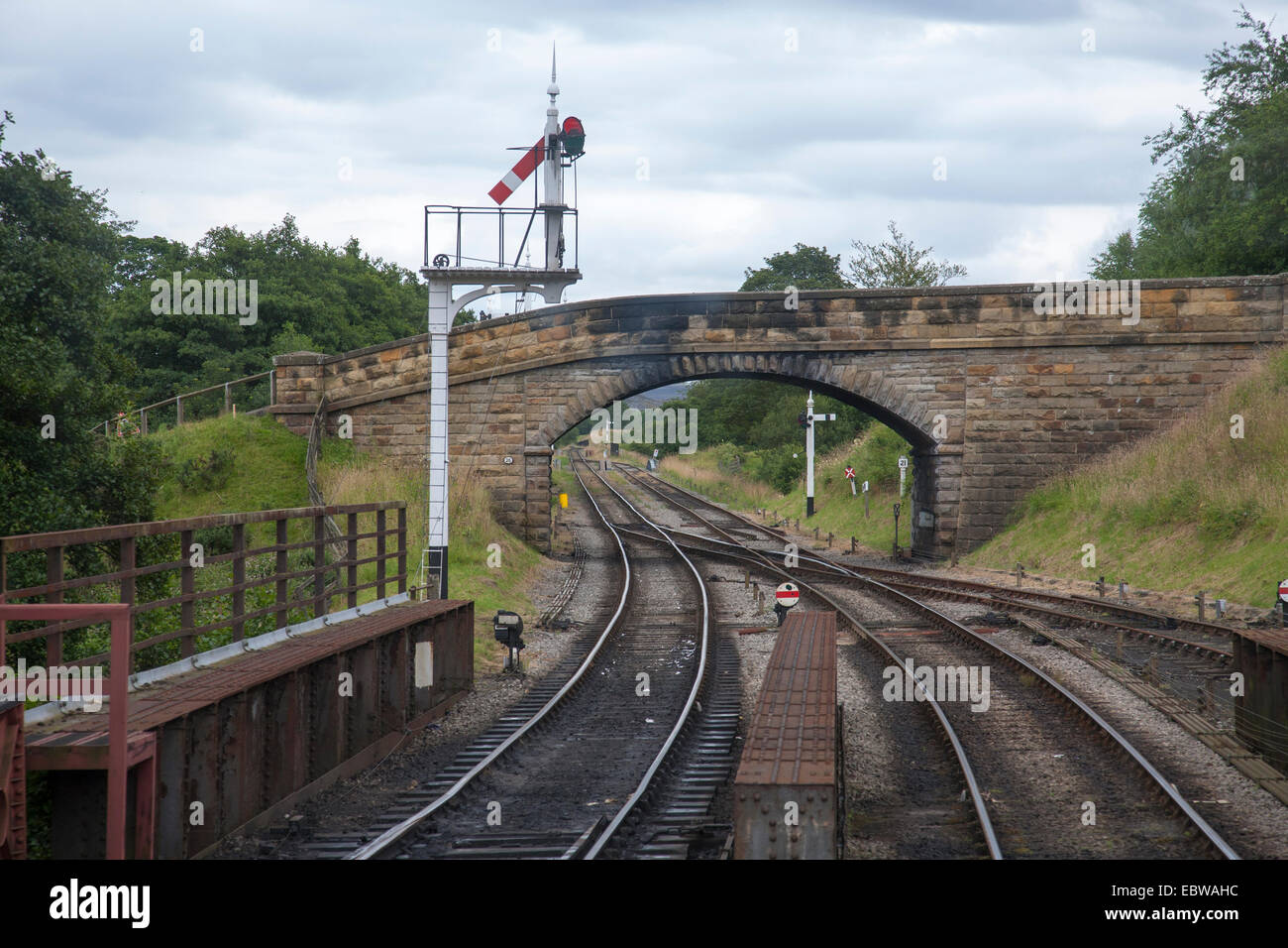 Bridge over railway goathland north yorkshire Stock Photo