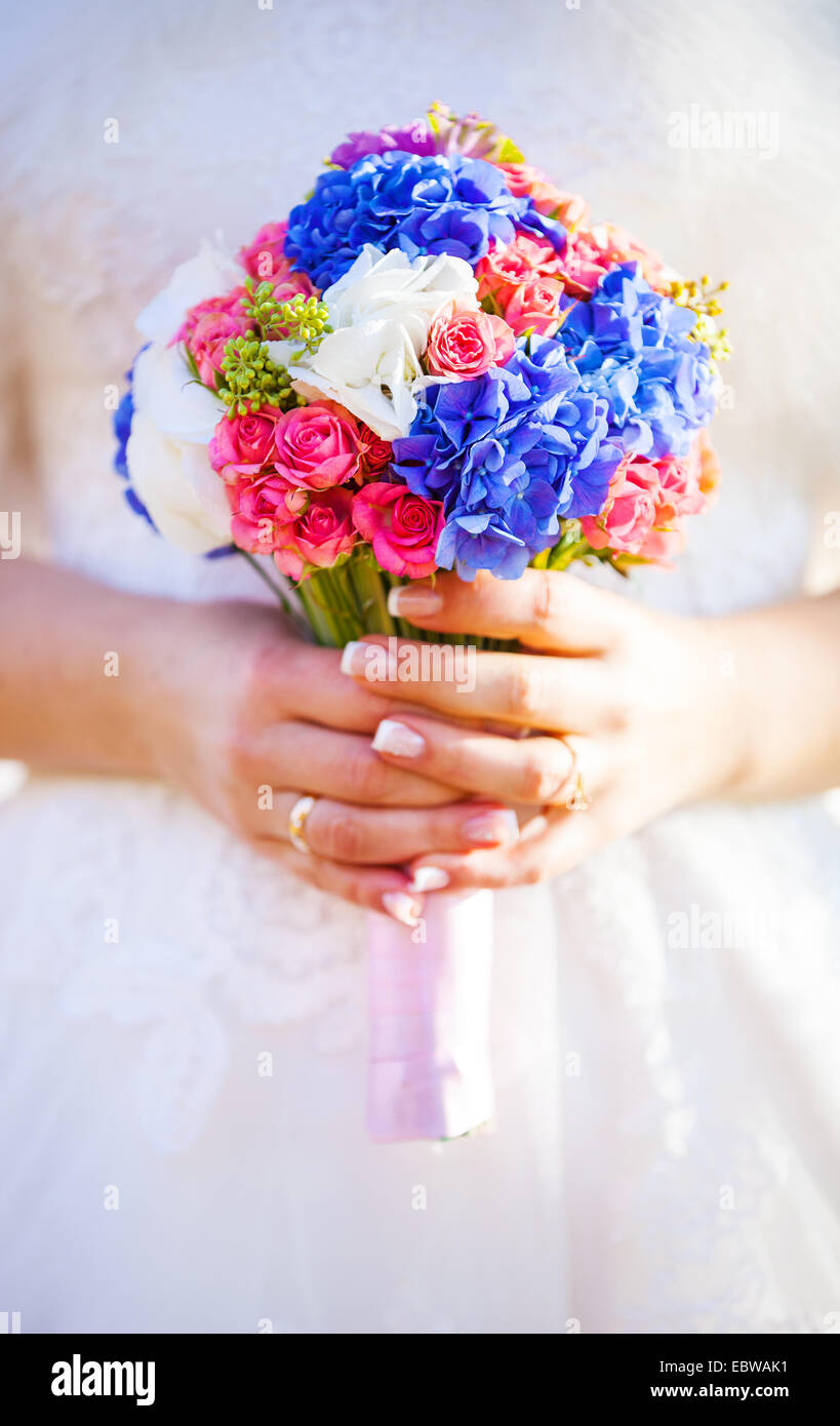 Bride alone happy outdoors hi-res stock photography and images - Alamy