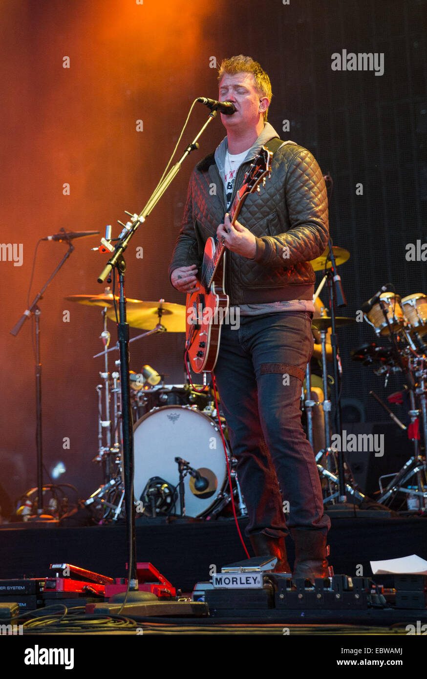 Rock in Rio Lisboa held at Parque da Bela Vista - Day 3 - Performances  Featuring: Queens of The Stone Age,Joshua Homme Where: Lisbon, Portugal When: 30 May 2014 Stock Photo