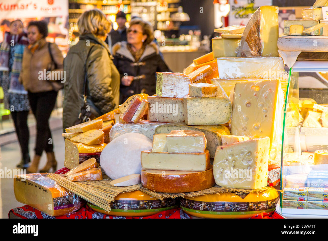 The new Market Hall in Rotterdam, dutch cheese shop, Stock Photo