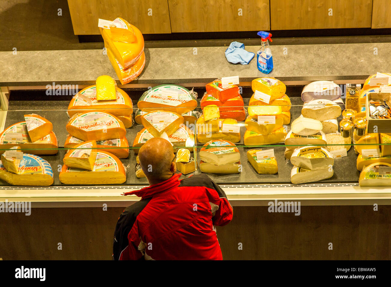 The new Market Hall in Rotterdam, dutch cheese shop, Stock Photo