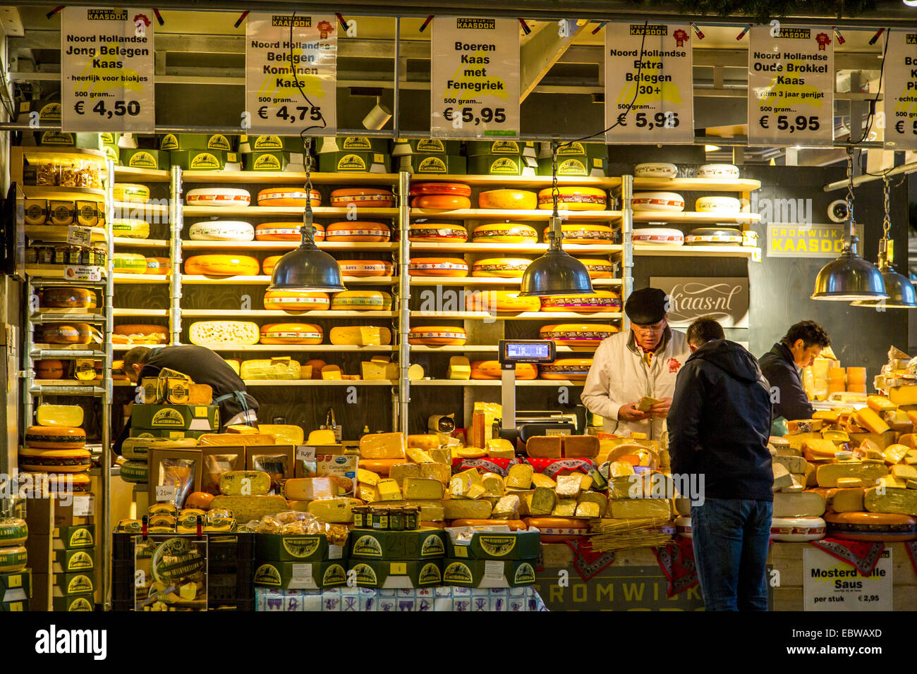The new Market Hall in Rotterdam, dutch cheese shop, Stock Photo