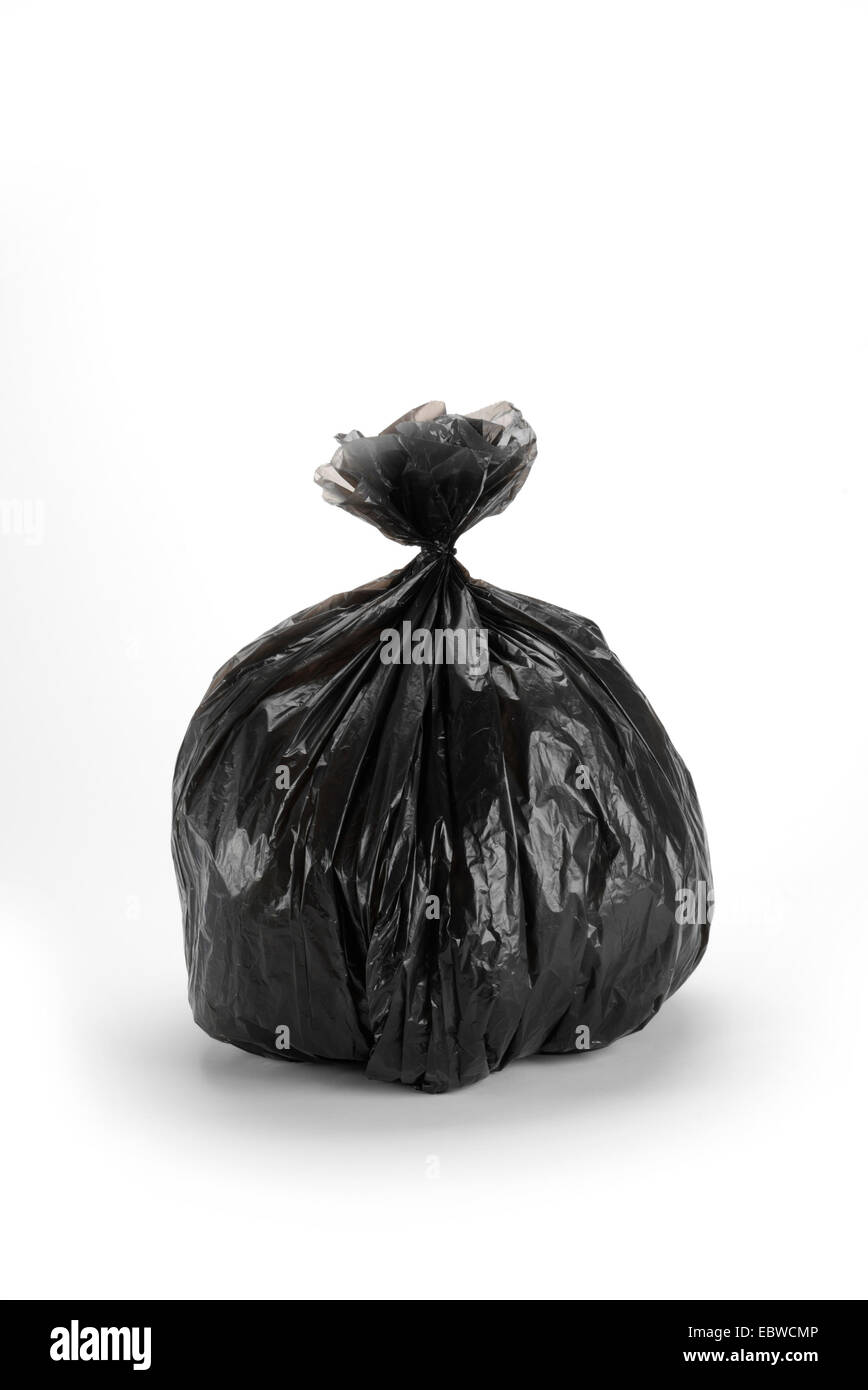 Black Bin Bag Stock Photo