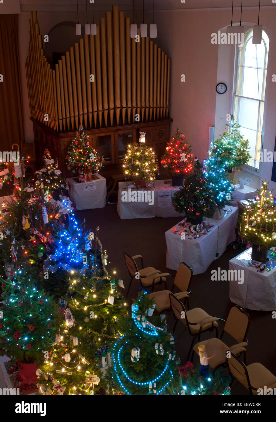 Uk Church And Christmas Tree Stock Photos & Uk Church And Christmas