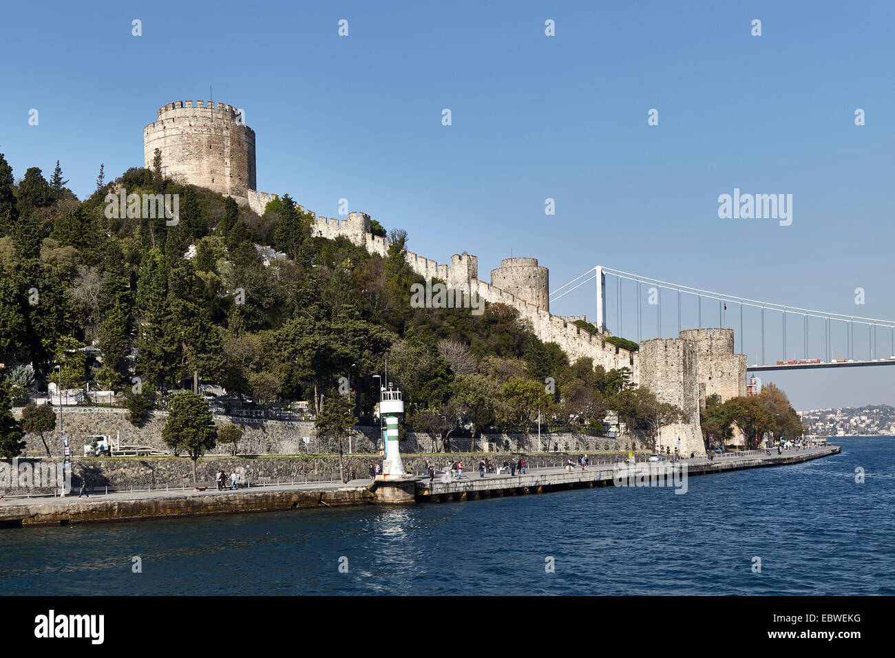 Rumelian Castle from the Bosphorus strait European side Istanbul Stock Photo