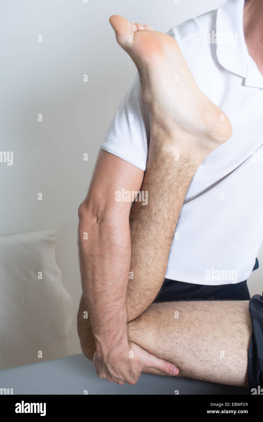 Orthodontists treat leg Stock Photo